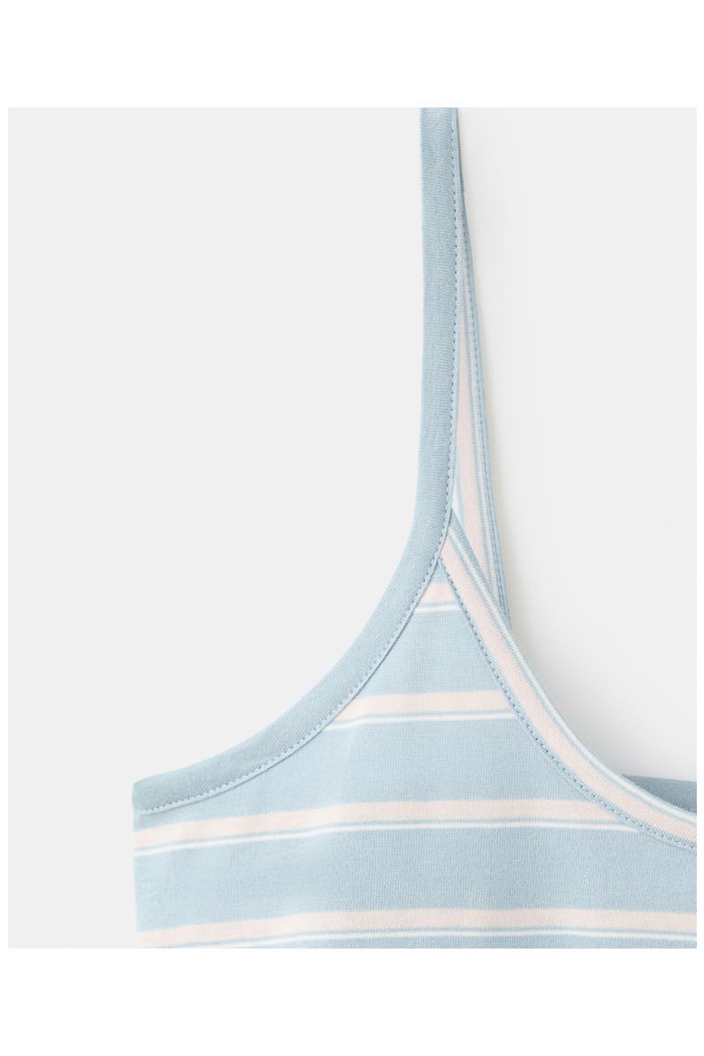 Stripe Sleevless Cotton Nightgown, Alternate, color, BLUE