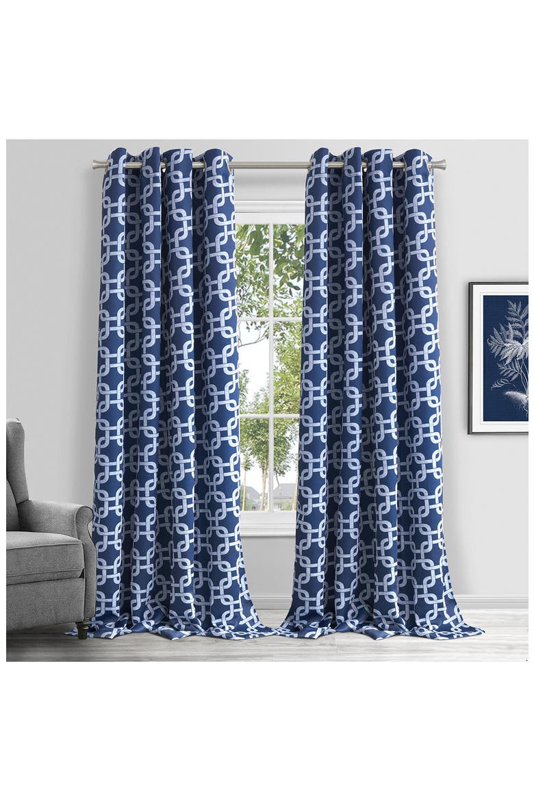 Interlock Single Blackout Panel Curtain, Main, color, NAVY
