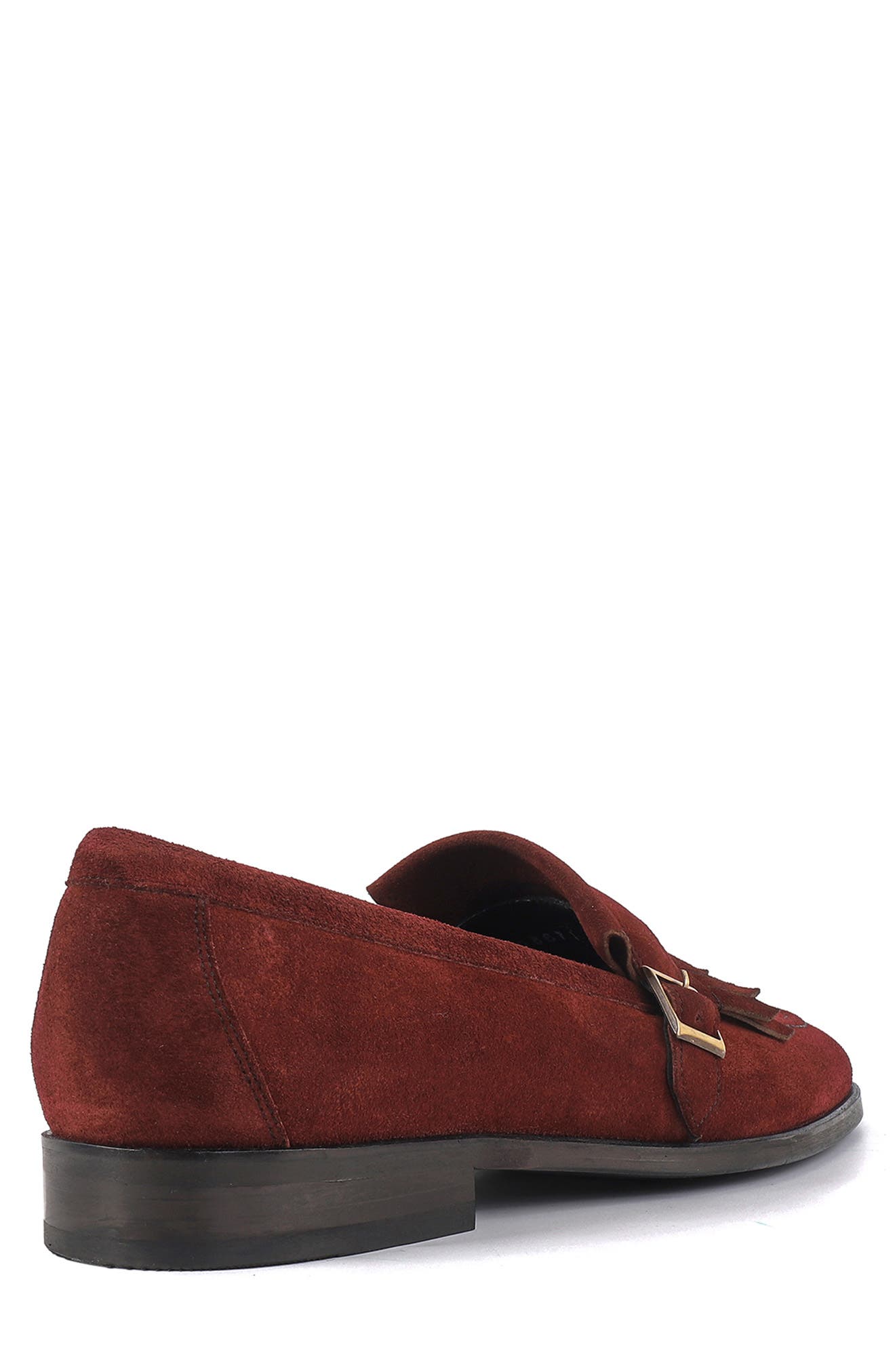 Agenta Kiltie Fringe Loafer, Alternate, color, DARK RED