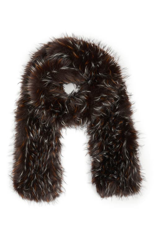 Saachi Faux Fur Scarf In Multi