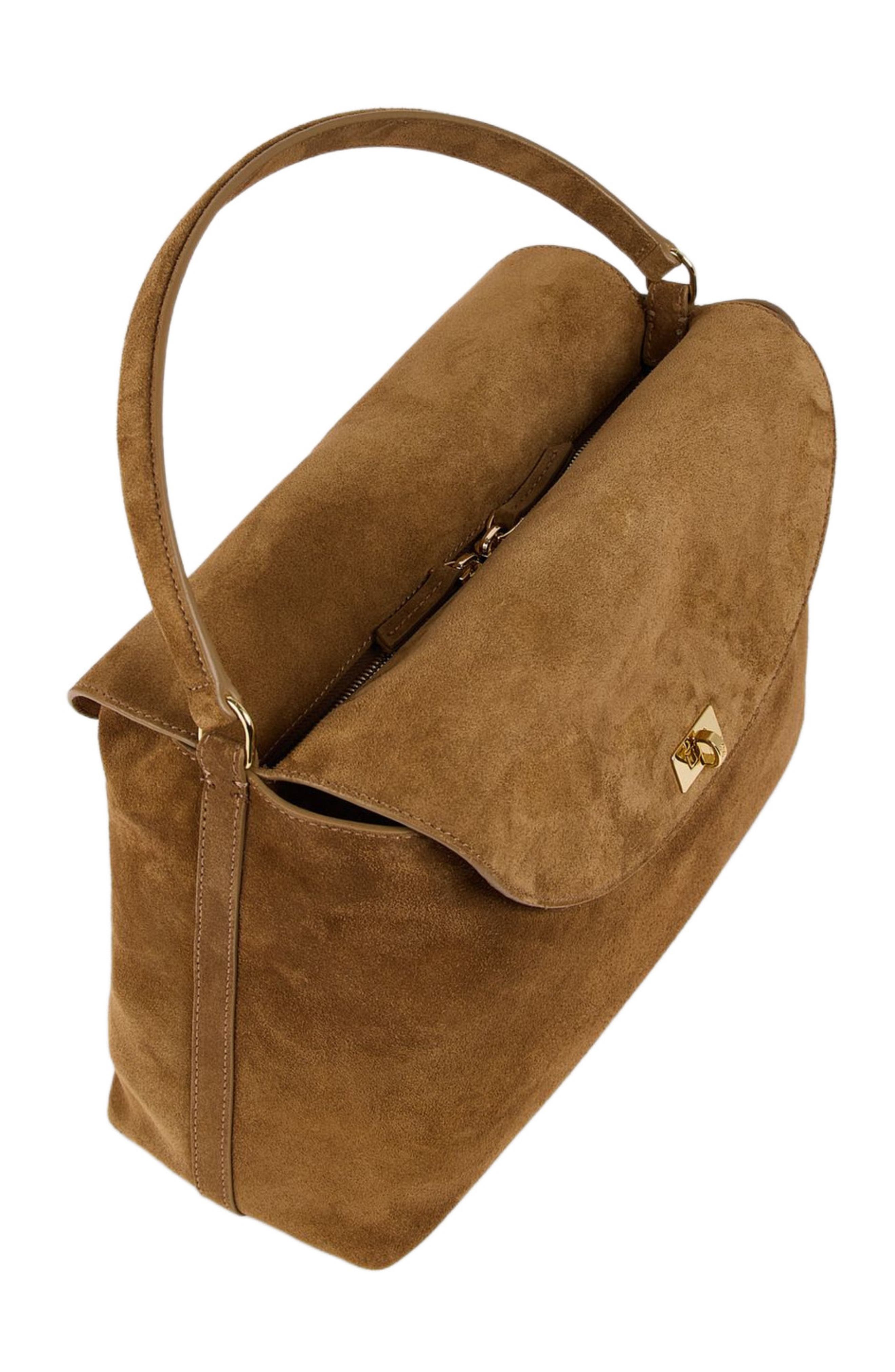 LE GRAND BAZAAR suede bag, Alternate, color, Beige