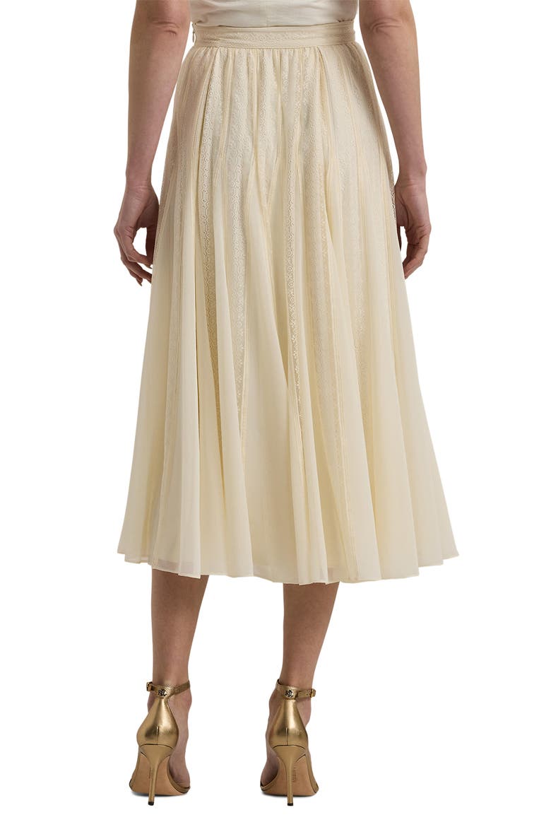 Lace & Chiffon Midi Skirt, Alternate, color, MASCARPONE CREAM