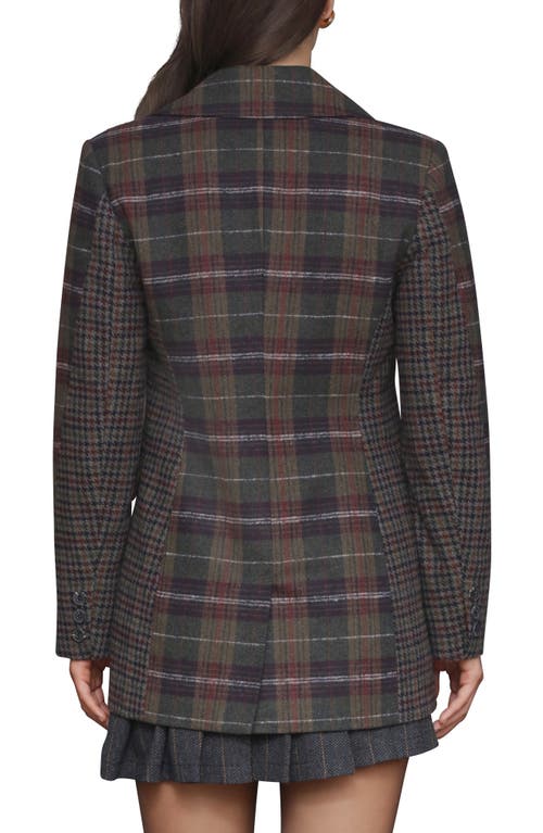Avec Les Filles Patternblock Double Breasted Blazer In Brown