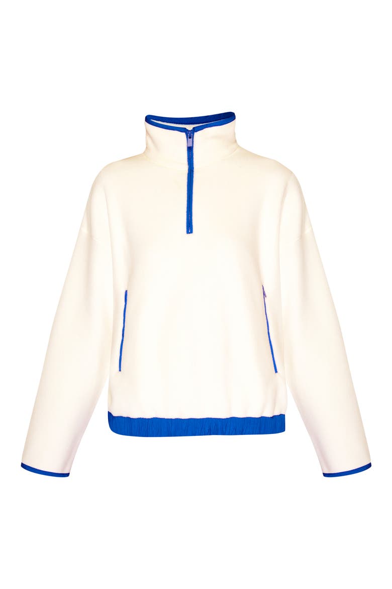 Compass Half Zip Fleece Pullover, Alternate, color, STUDIO WHITE