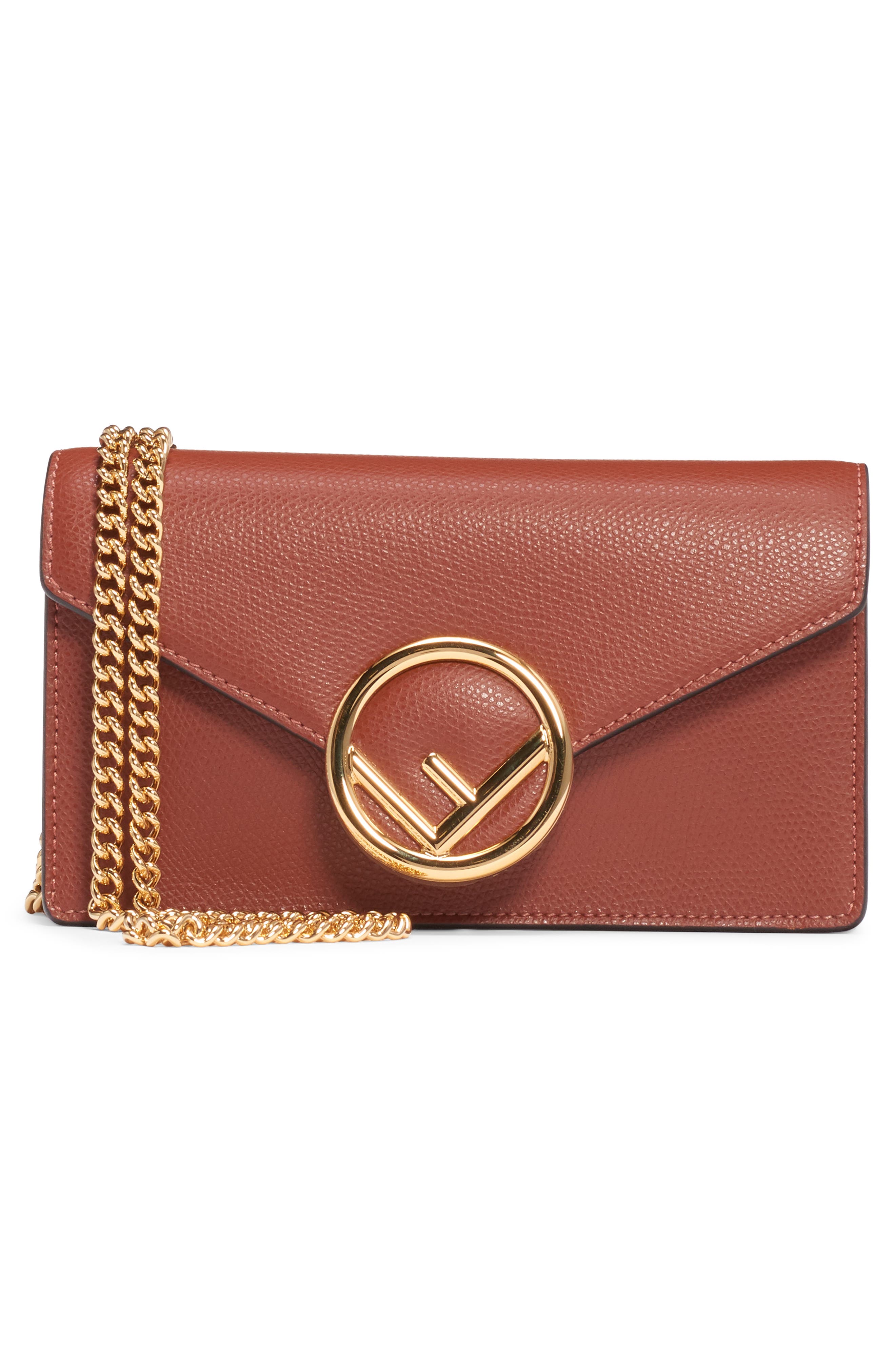 Fendi Logo Leather Belt Bag, Alternate, color, 