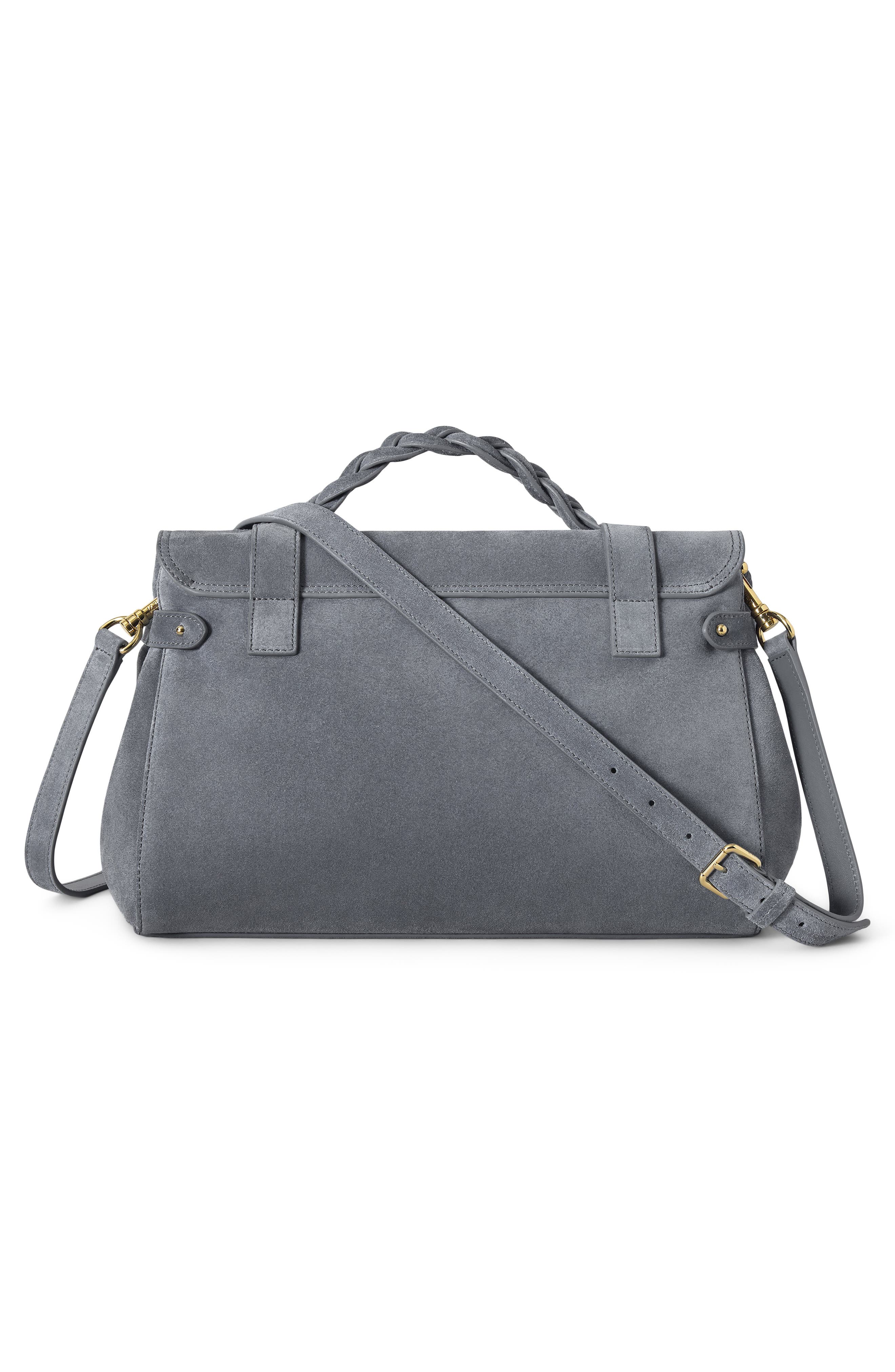 Alexa Suede Satchel, Alternate, color, FOGGY GREY