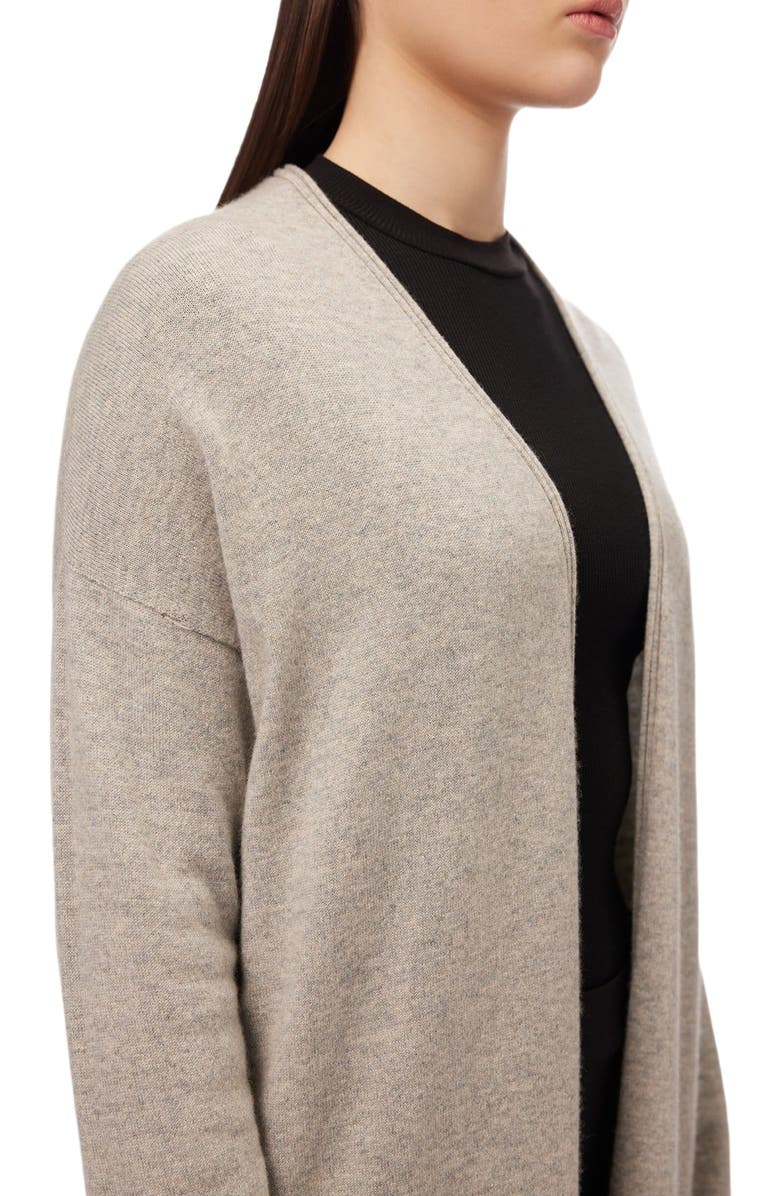 GOBI Mongolian Cashmere 3D Longline Cardigan, Alternate, color, Dawn Grey