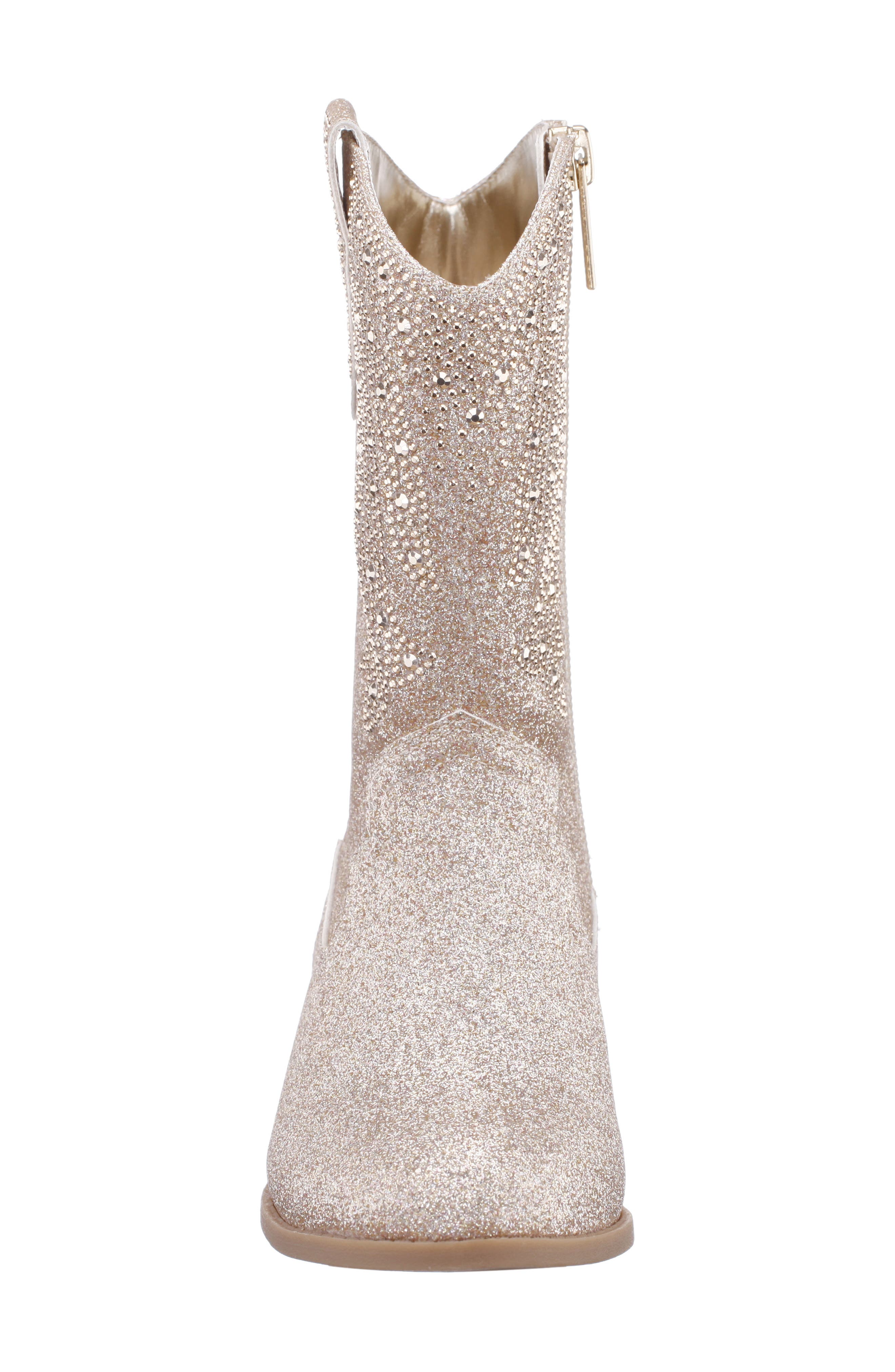 Nina Kids' Hawley Western Boot, Alternate, color, Gold Glitter Stones