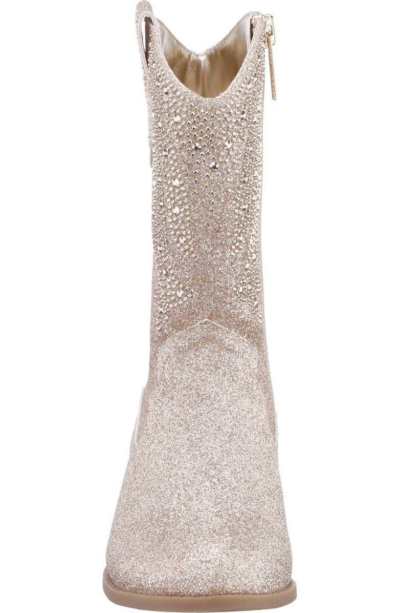 Nina Kids' Hawley Western Boot, Alternate, color, Gold Glitter Stones