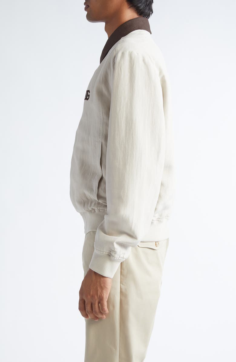 Dolce&Gabbana Logo Embroidered Linen & Silk Jacket, Alternate, color, M0722 Beige Pastello