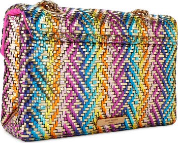 Kensington Woven Faux Leather Convertible Shoulder Bag