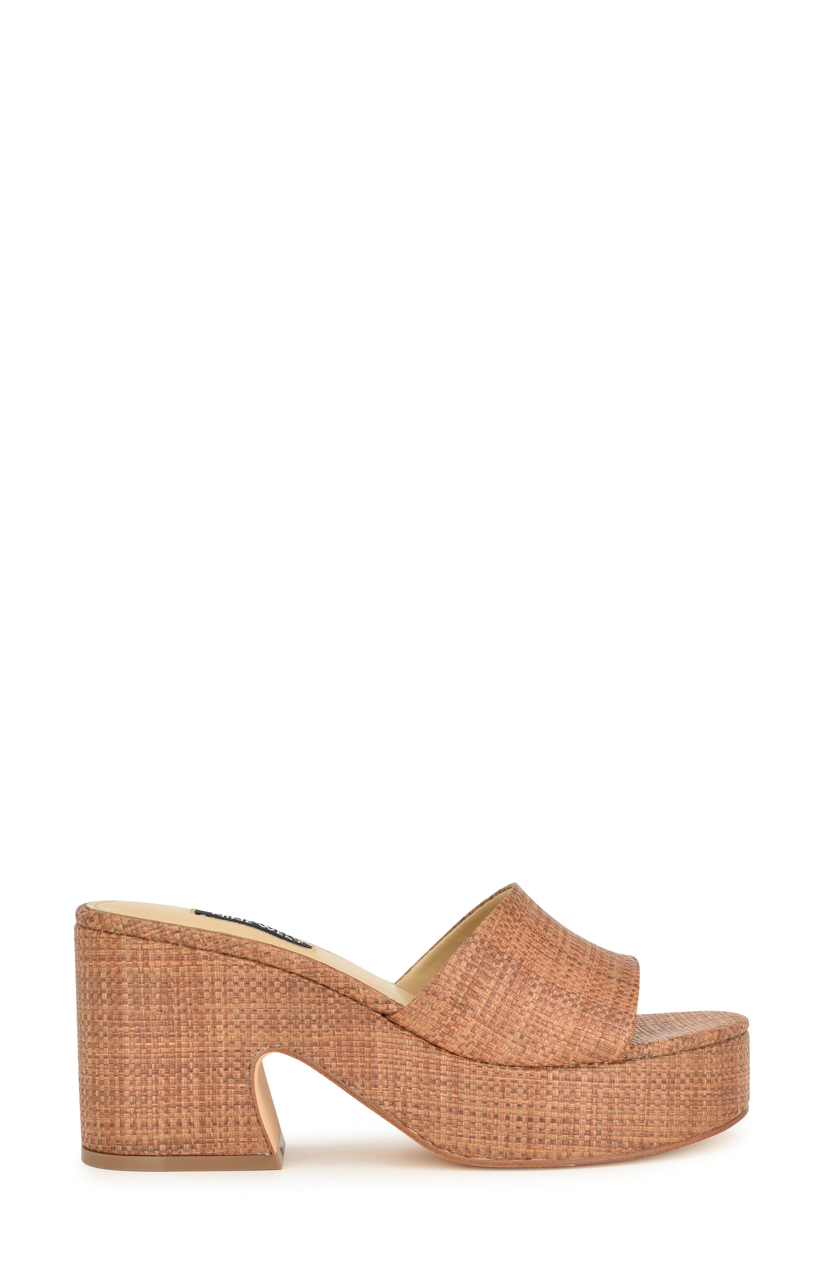 Nine West Boone Platform Slide Sandal, Alternate, color, Dark Brown