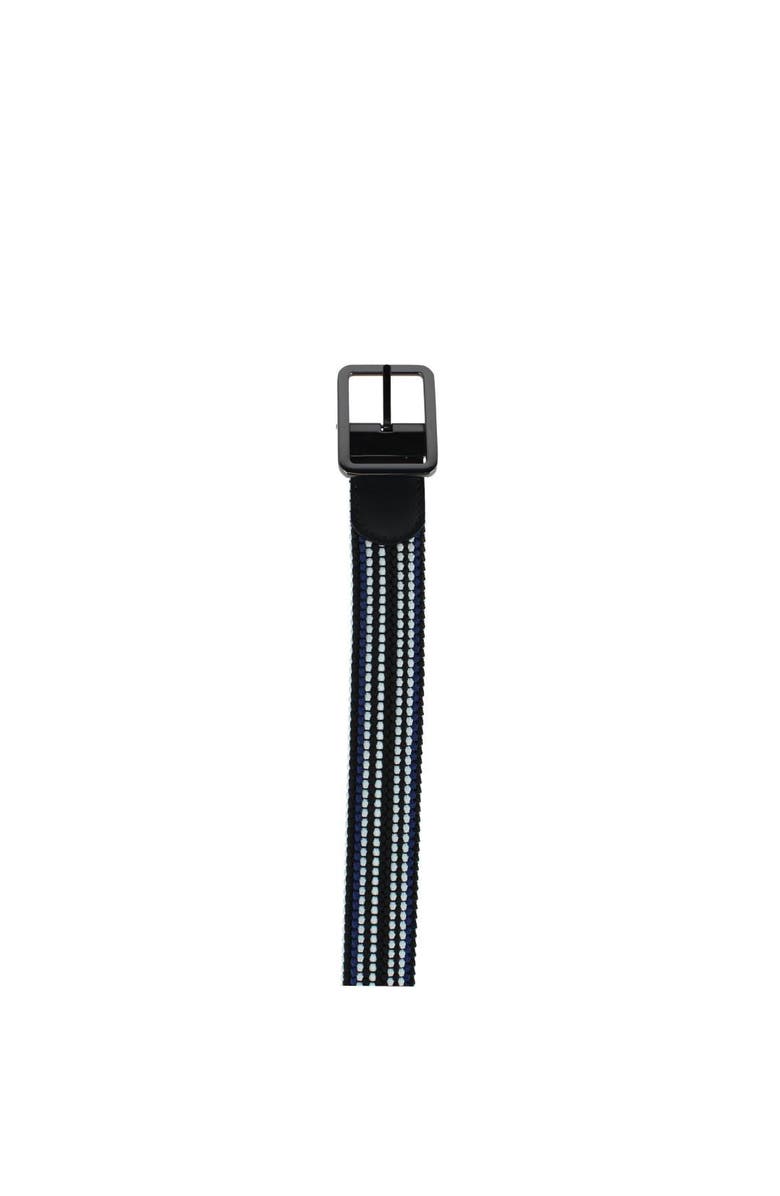 Trafalgar Big and Tall Alejandro Black Stripes and White Reversible Braided Casual Golf Belt, Alternate, color, Black Stripes And White