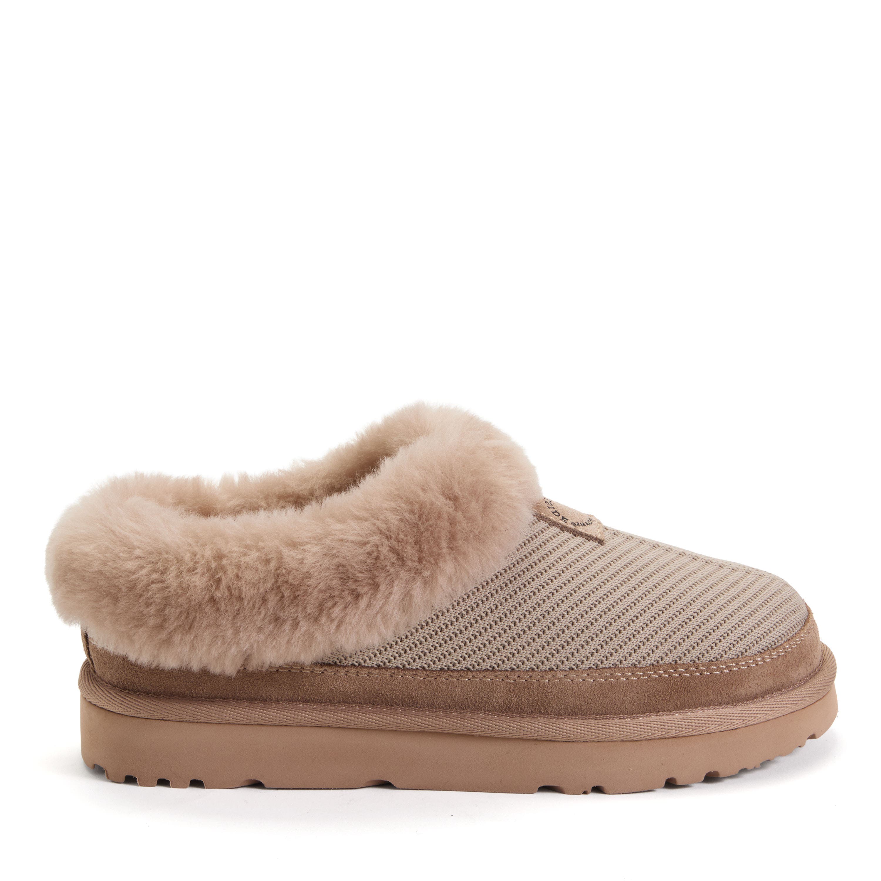 Dearfoams Fireside Adelaide Sport Knit Water Repellent Clog, Alternate, color, Driftwood
