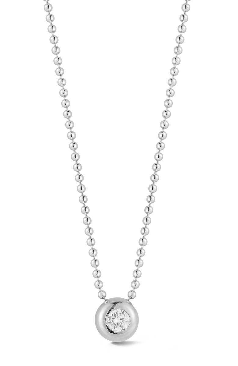 GLAZE JEWELRY Round Pendant Necklace, Main, color, Silver