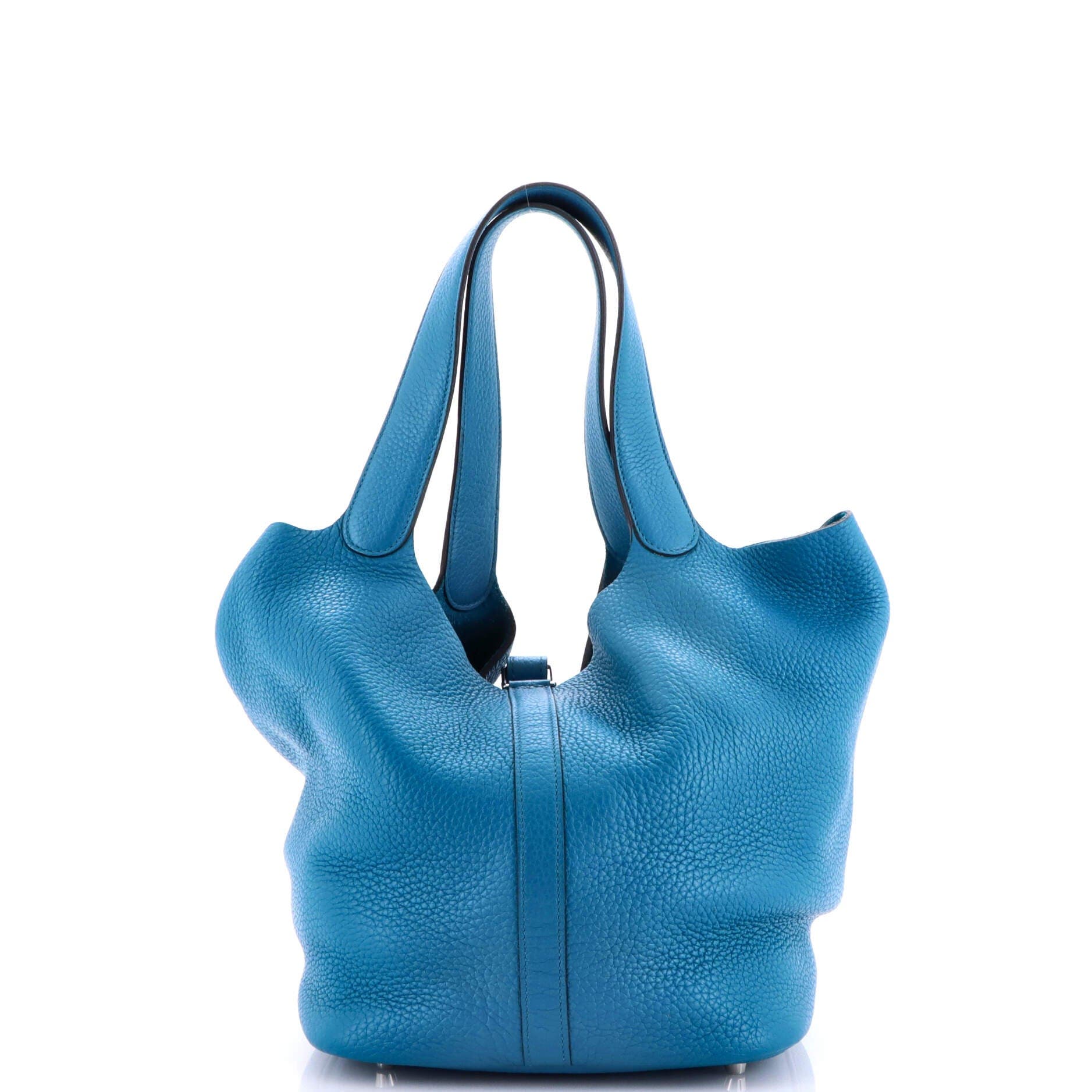 Pre-Owned Hermes Picotin Lock Bag Clemence GM, Alternate, color, Bleu Izmir