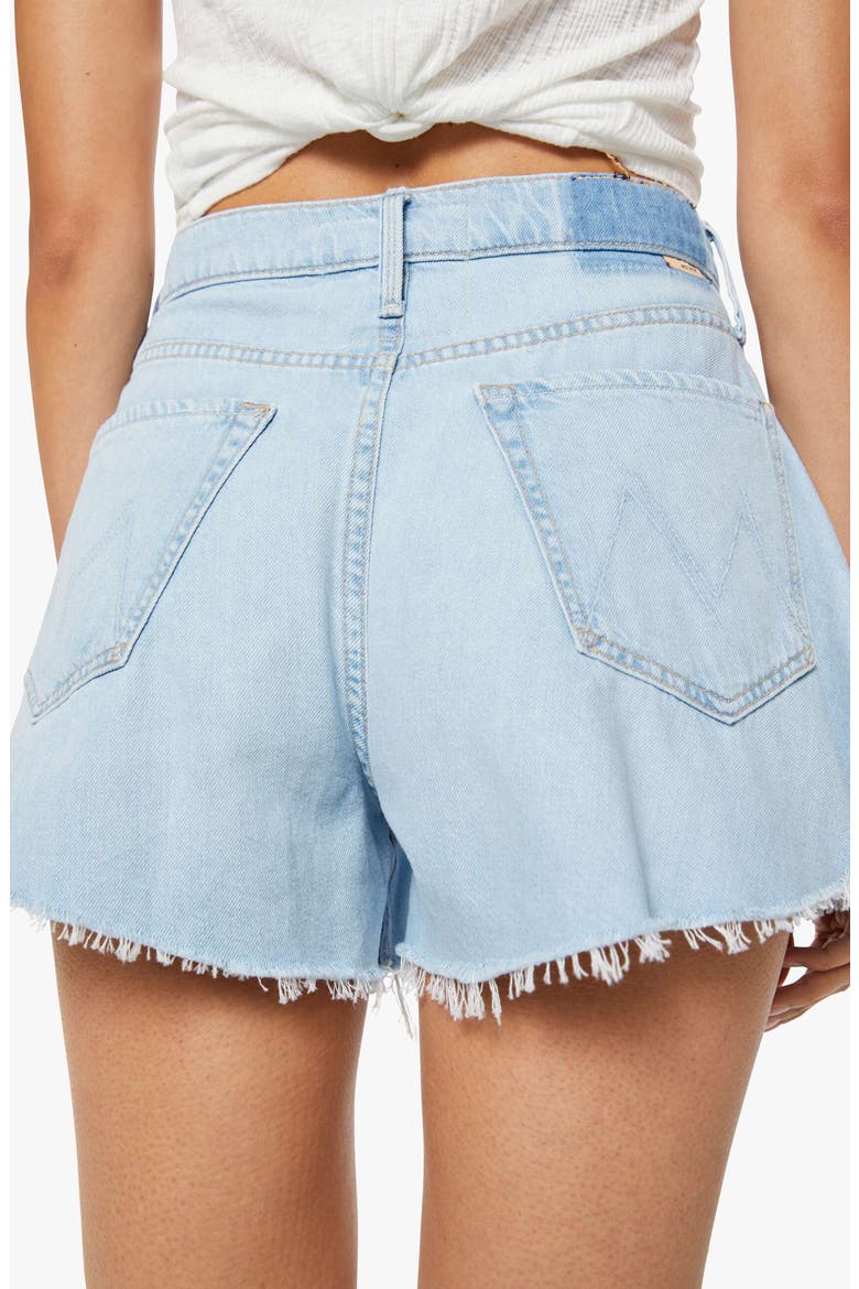 The Flutter Frayed High Waist Flare Denim Shorts, Alternate, color, SHAKEN NOT STIRRED