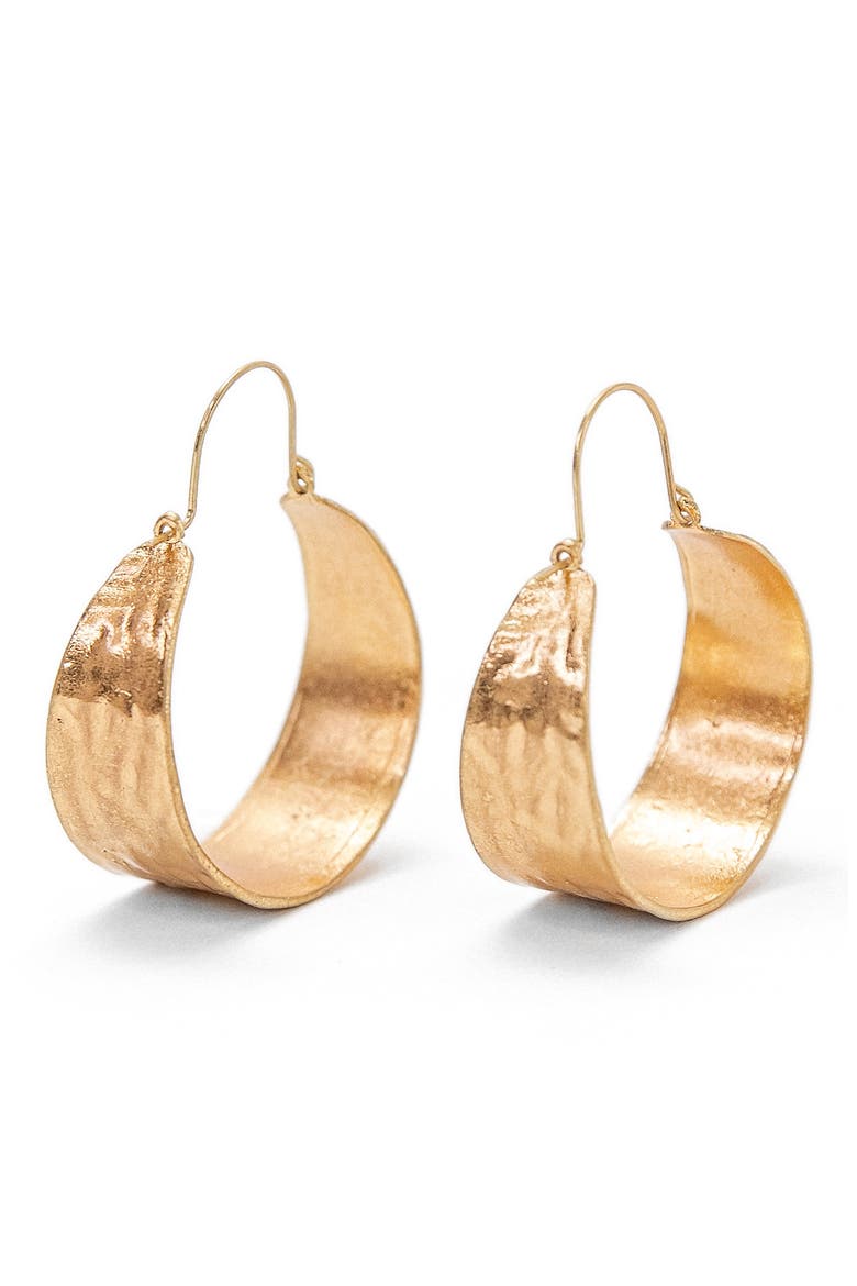 Terrain Hoop Earrings, Main, color, GOLD