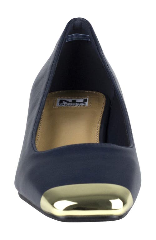 Ninety Union Eagle Tipped Square Toe Pump In Blue