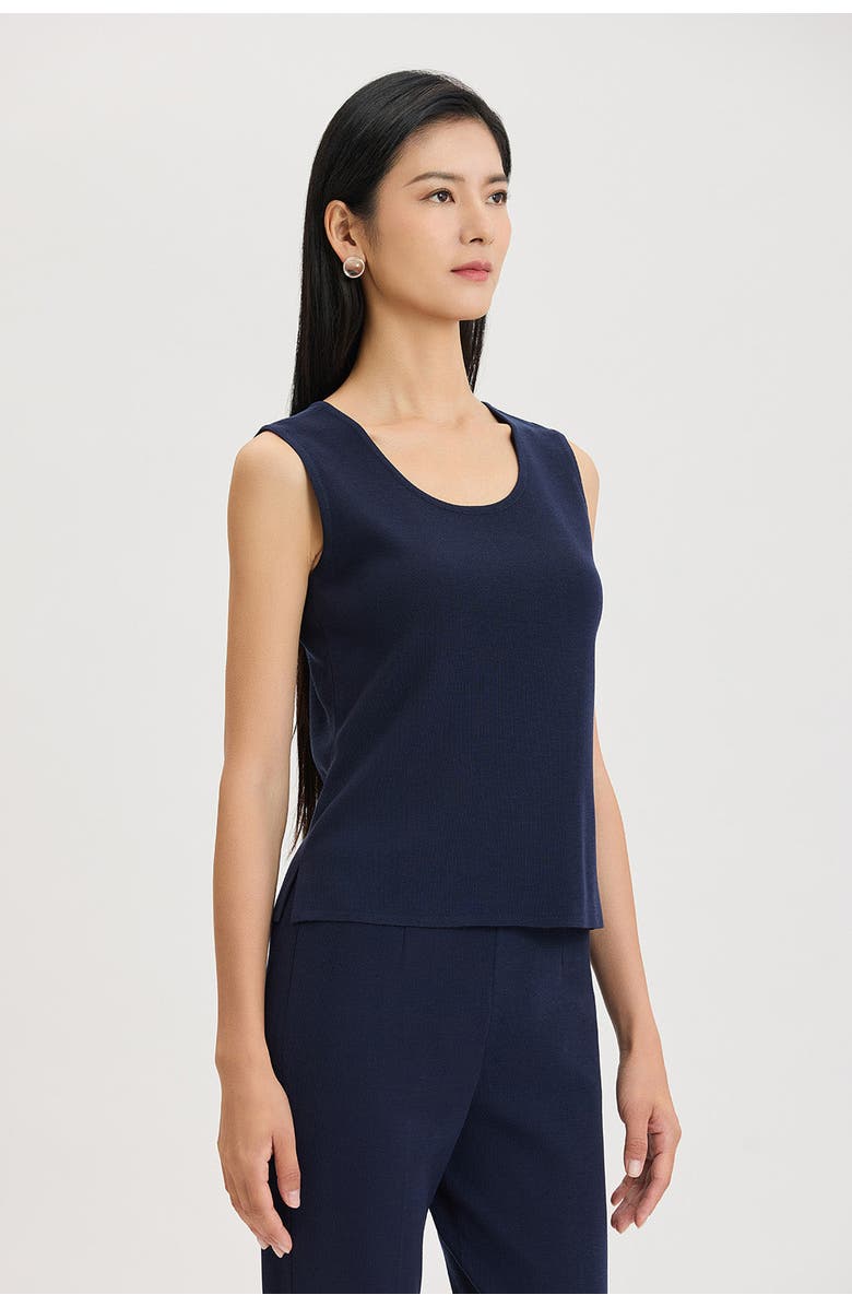 Ming Wang Scoop Neck Tank, Alternate, color, Indigo