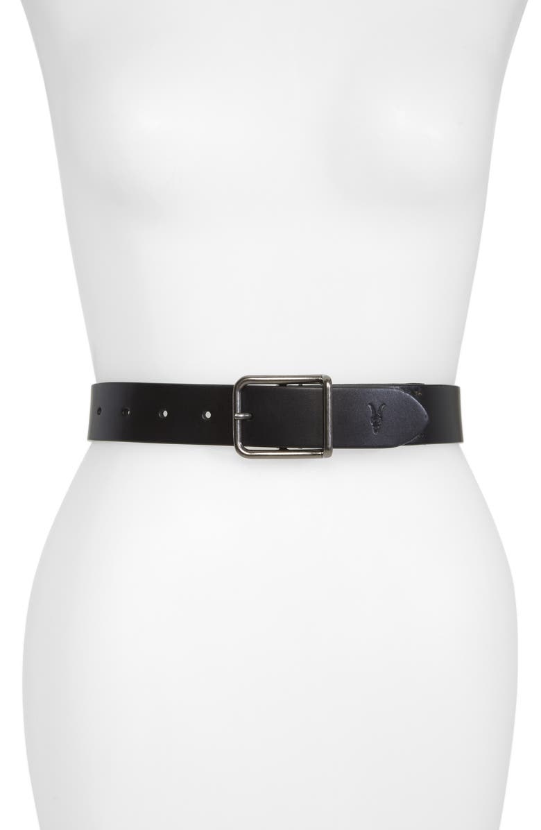 AllSaints Leather Belt, Main, color,