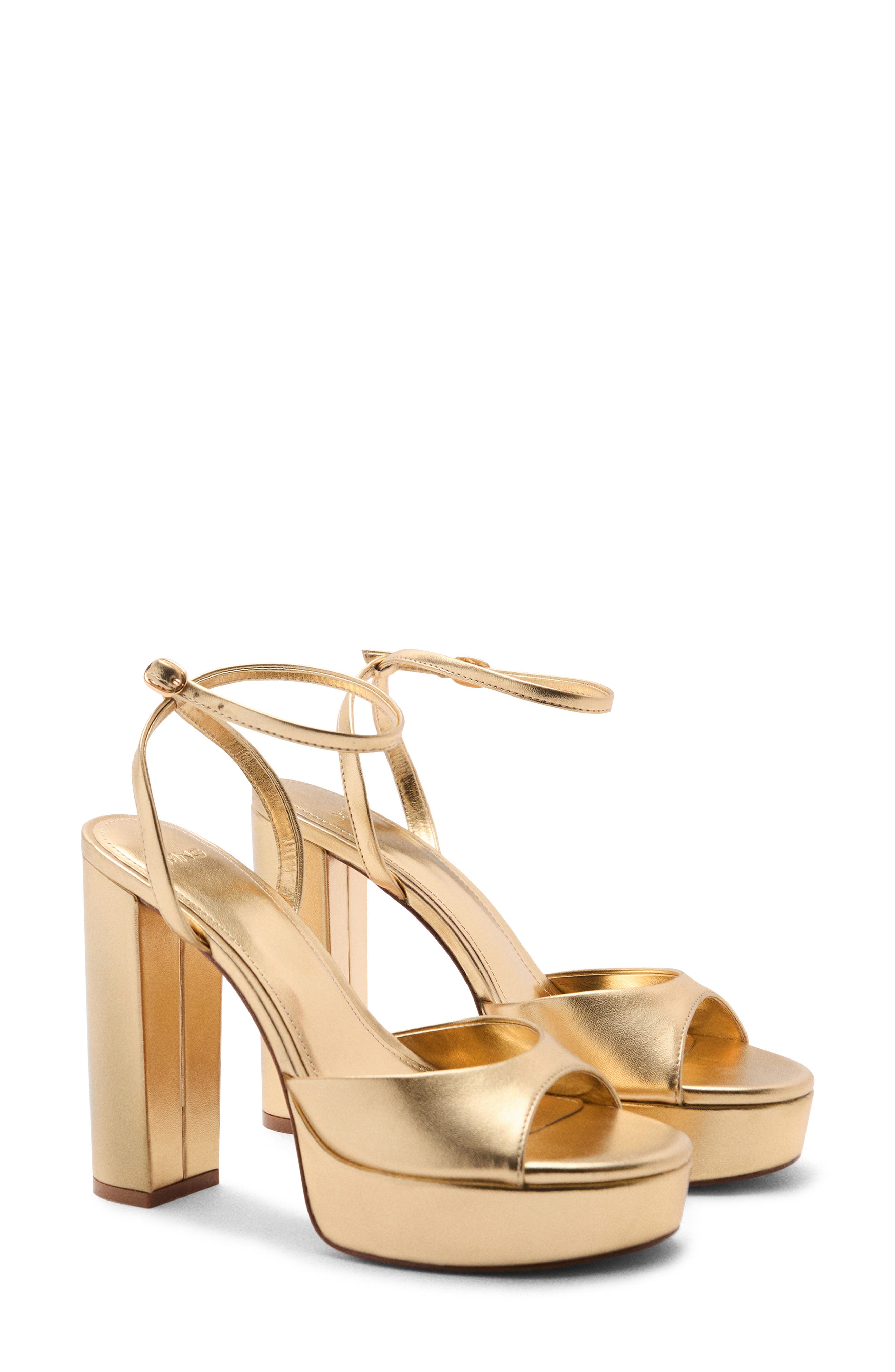 MANGO Ankle Strap Platform Sandal, Main, color, 