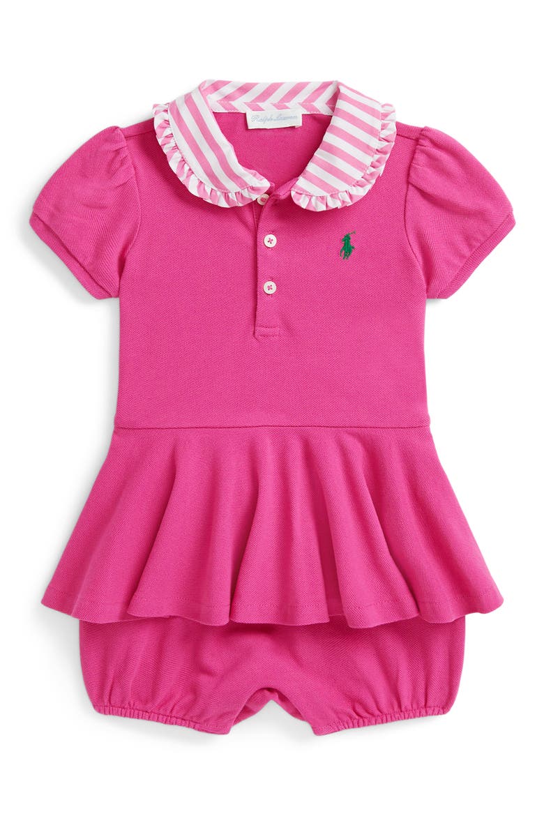 Stretch Cotton Shortall, Infant, Main, color, COLLEGE PINK