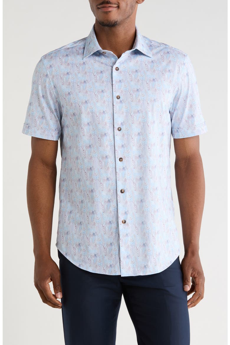 Short Sleeve Woven Shirt, Main, color, AIR BLUE