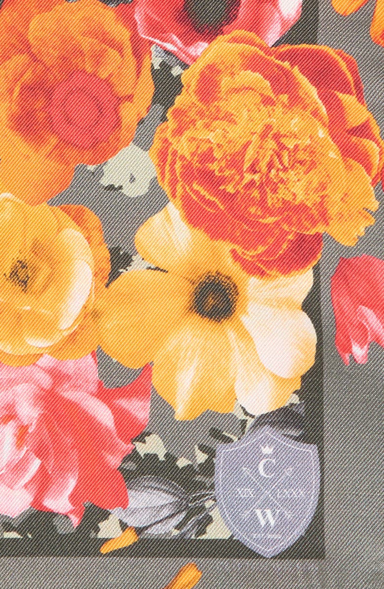 CLIFTON WILSON Floral Silk Pocket Square, Alternate, color, 
