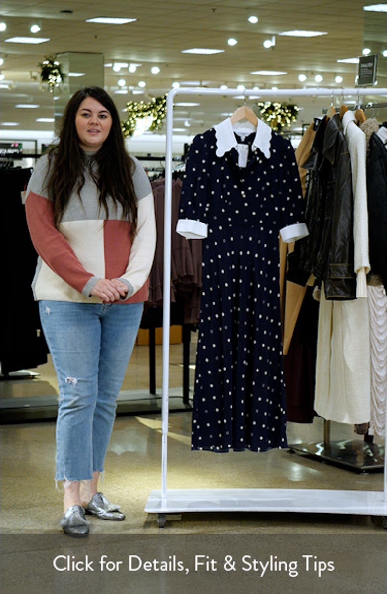 Enya Contrast Long Sleeve Silk Maxi Dress, sales video thumbnail