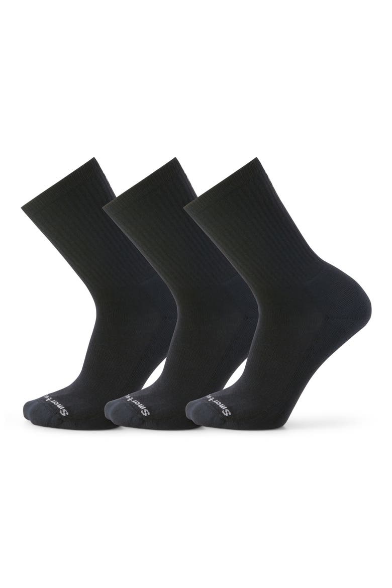 3-Pack Everyday Solid Rib Crew Socks, Main, color, EVERYDAY BLACK