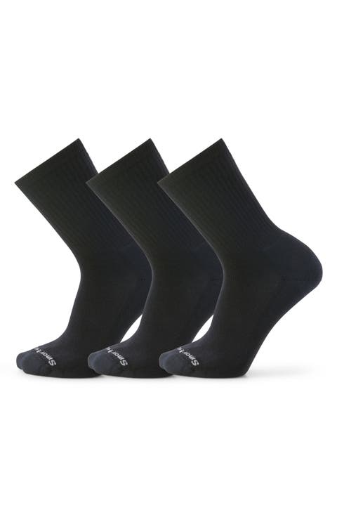 3-Pack Everyday Solid Rib Crew Socks