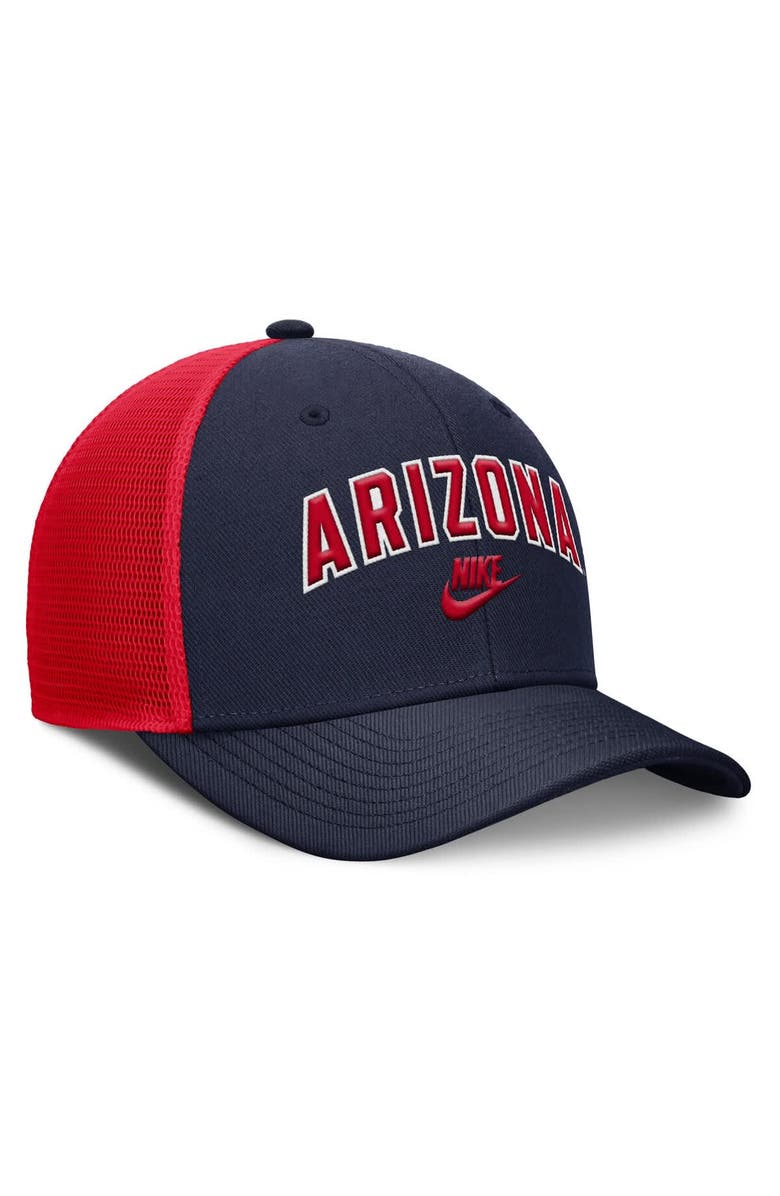 Nike Men's Nike Navy/Red Arizona Wildcats Legacy Arch Rise Performance Trucker Adjustable Hat, Alternate, color, Navy