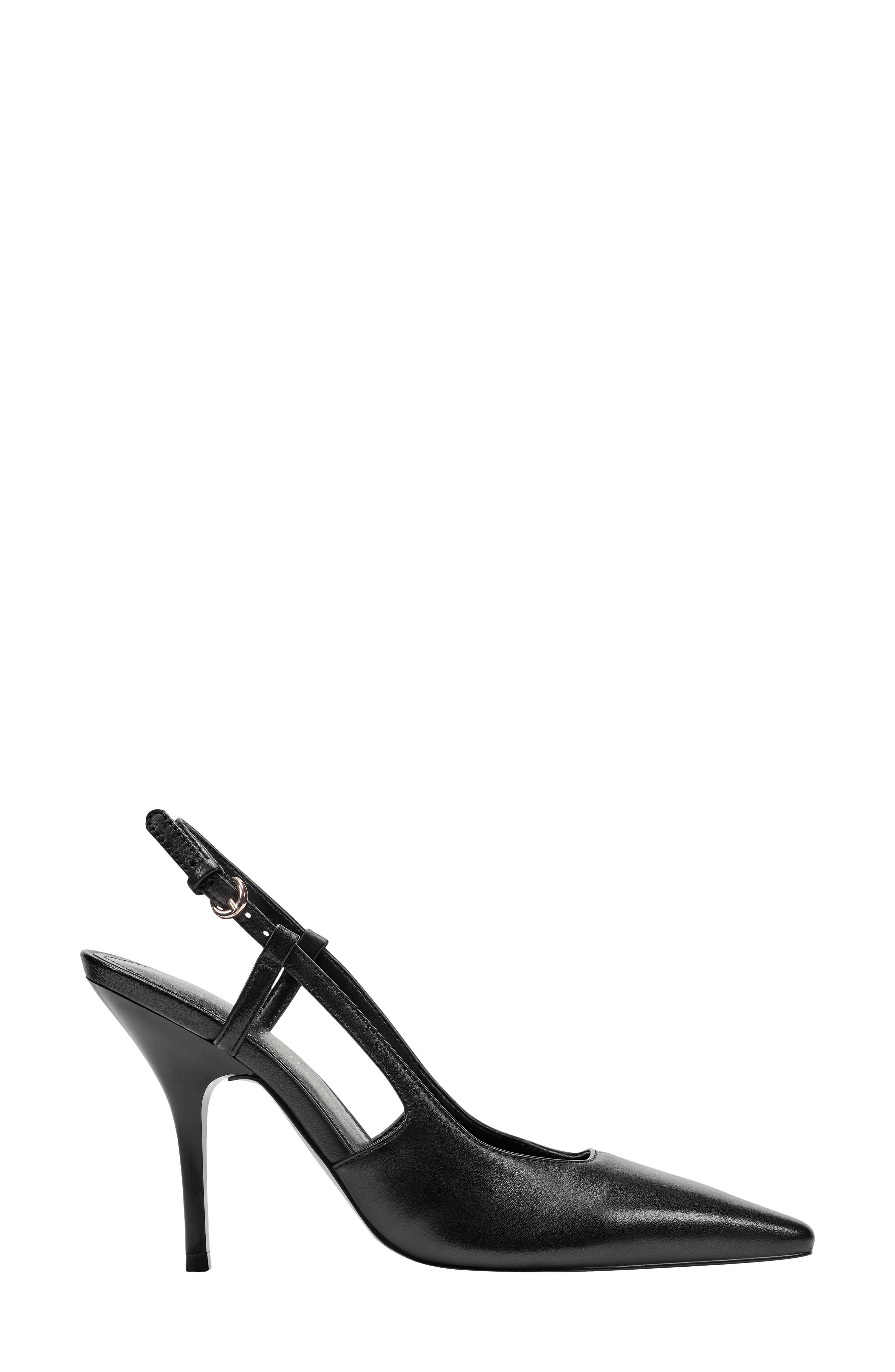 Marc Fisher LTD Torry Slingback Pointed Toe Pump, Alternate, color, Black Leather