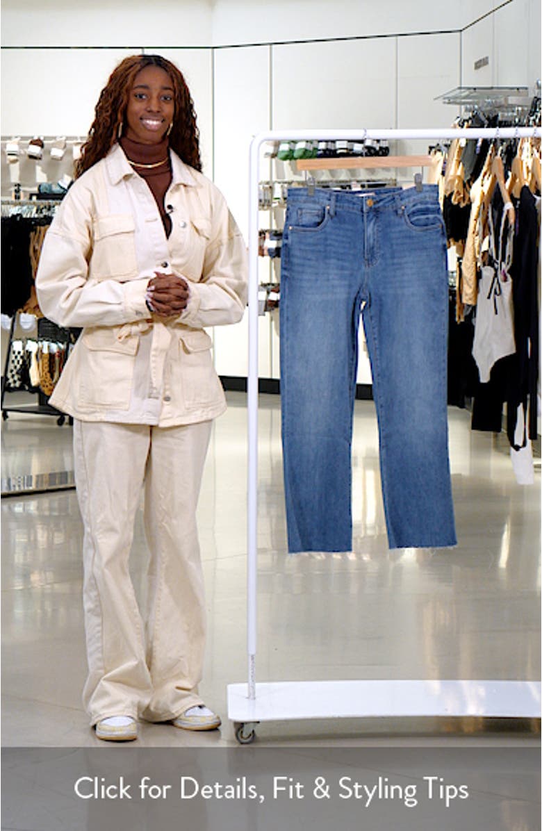 Kelsey Fab Ab High Waist Raw Hem Ankle Kick Flare Jeans, sales video thumbnail