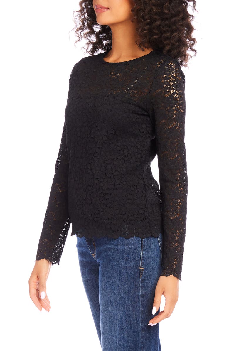 Karen Kane Scalloped Lace Top, Alternate, color, 