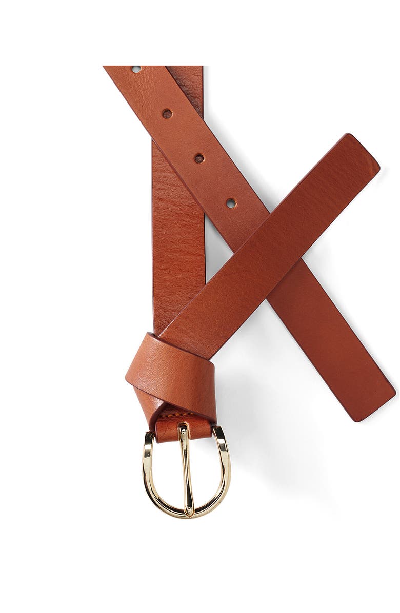 Lands' End Leather Knot Belt, Alternate, color, Cognac