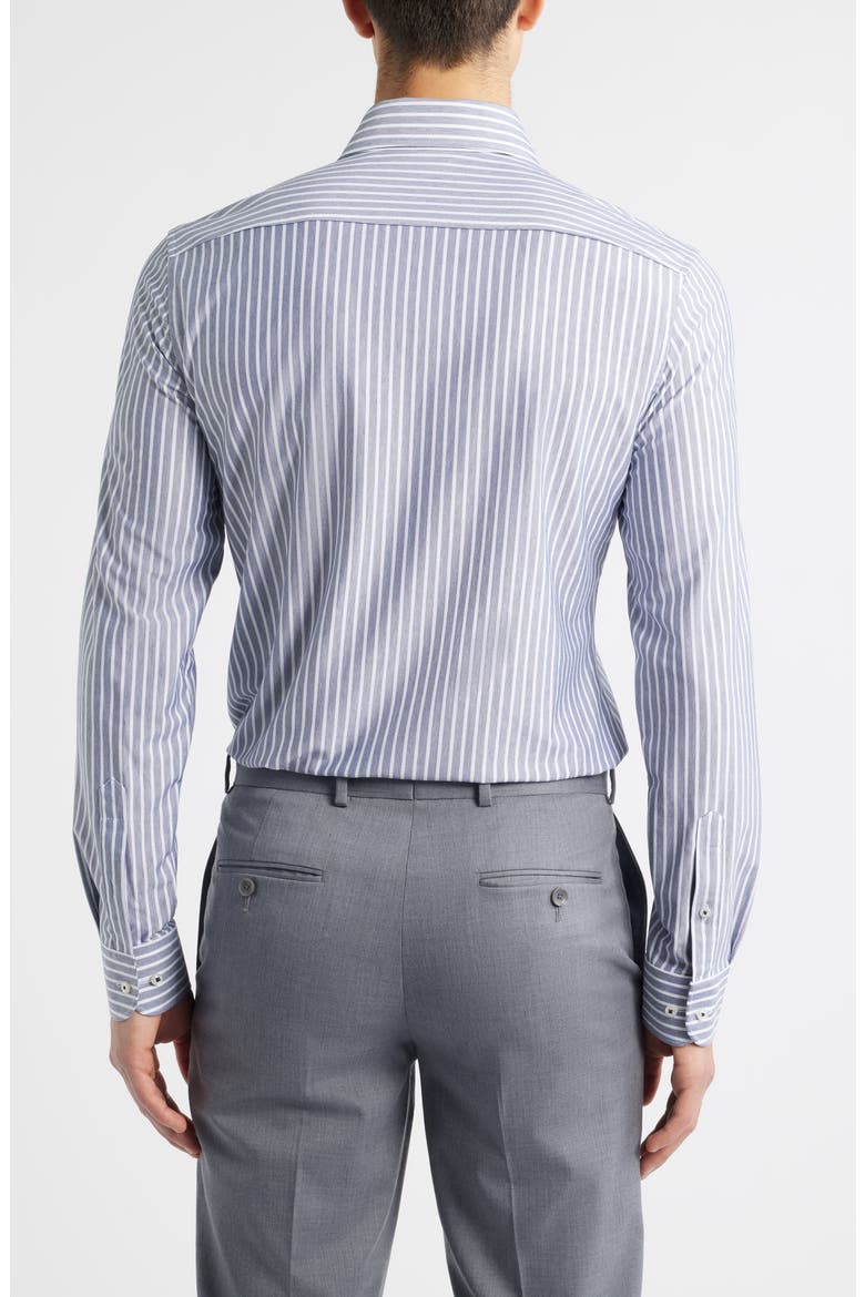 Slim Fit Stripe Non-Iron Dress Shirt, Alternate, color, GREY BLUE