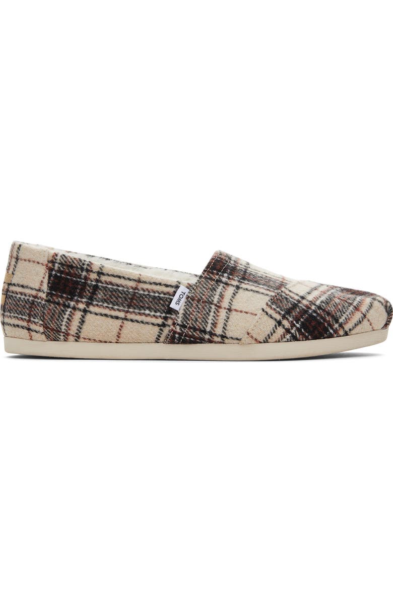 TOMS Alpargata Plaid Faux Fur Lined Slip-On, Alternate, color,