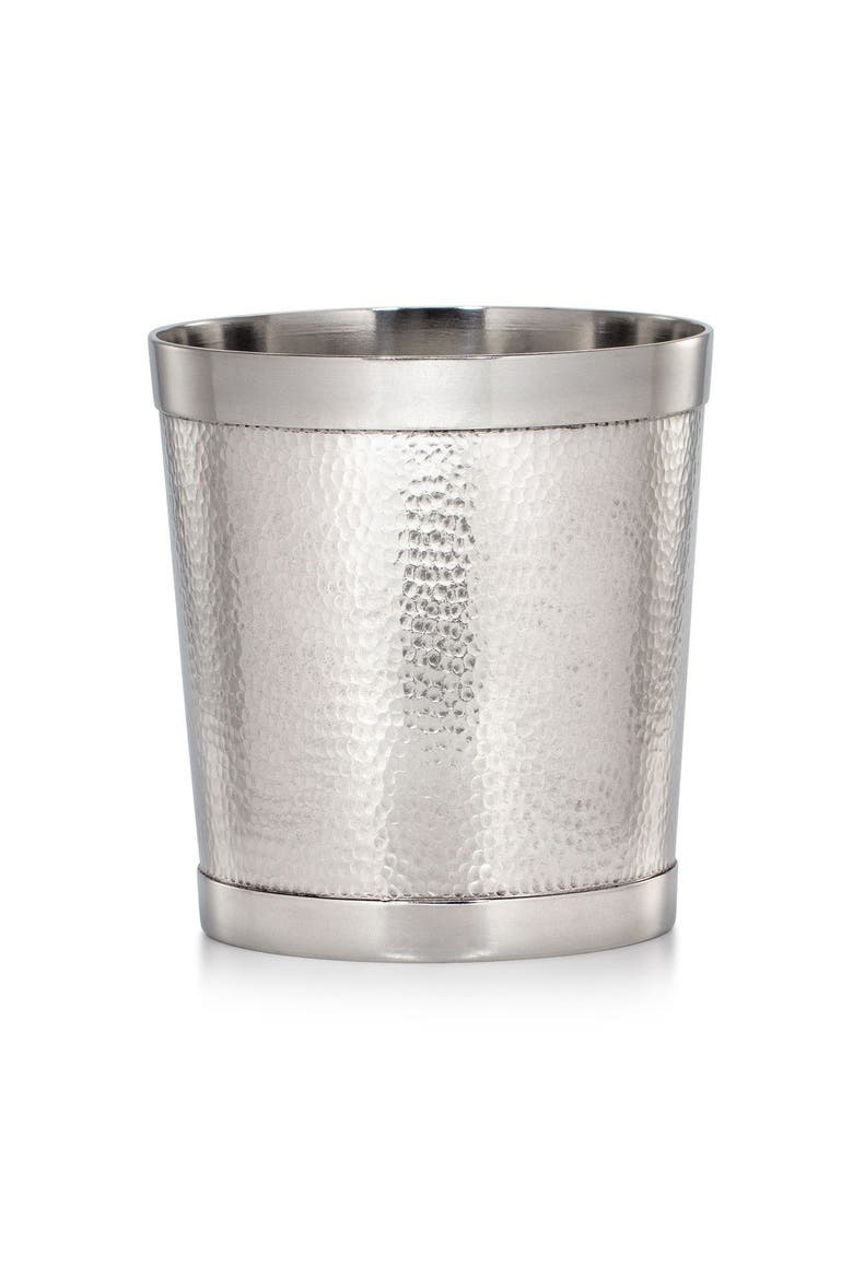 Contempo Hammered Waste Basket, Main, color, SILVER