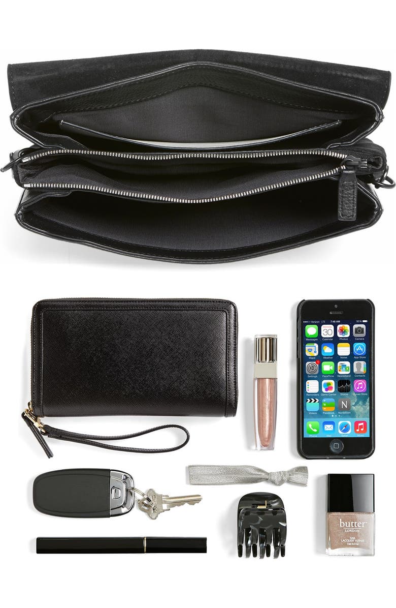 rag & bone Pebbled Leather Crossbody Bag, Alternate, color, Black
