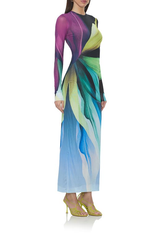 AFRM AFRM DIDI PRINTED LONG SLEEVE MESH MAXI DRESS 
