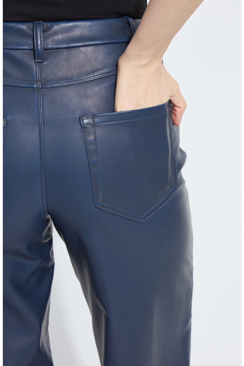 Cortina Faux Leather Wide Leg Pants, Alternate, color, DEEP BLUE