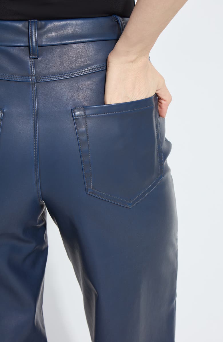 Lysse Cortina Faux Leather Wide Leg Pants, Alternate, color, Deep Blue