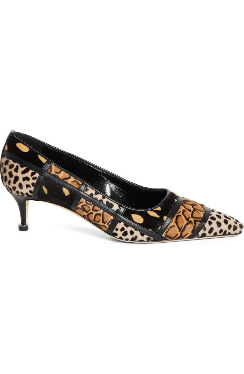 Manolo Blahnik Maren Genuine Calf Hair Kitten Heel Pump, Alternate, color, Black/ Brown Print Calf Hair