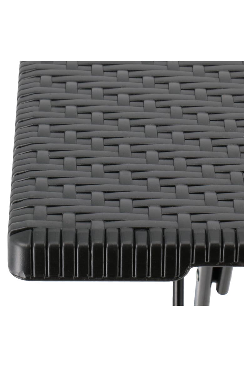 Plastic Rattan Folding Square Table, Alternate, color, Black