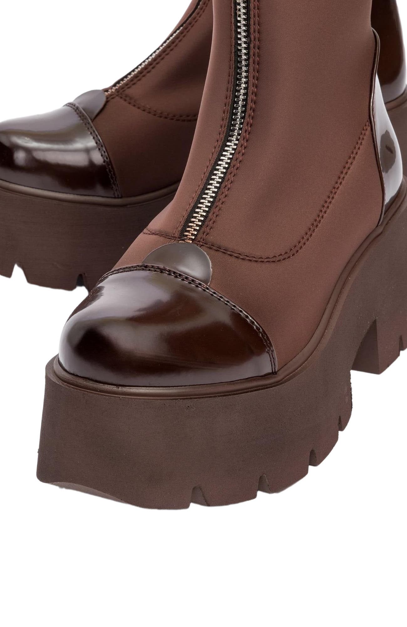 Bray Patent Chunky Boot, Alternate, color, Brown Patent Faux Leather