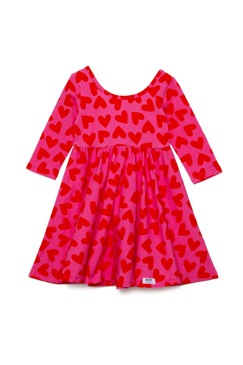 Girls Printed Twirly Dress, Main, color, Hearts