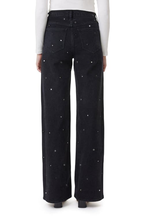Shop Habitual Denver Grommet High Waist Wide Leg Jeans In Washed Black