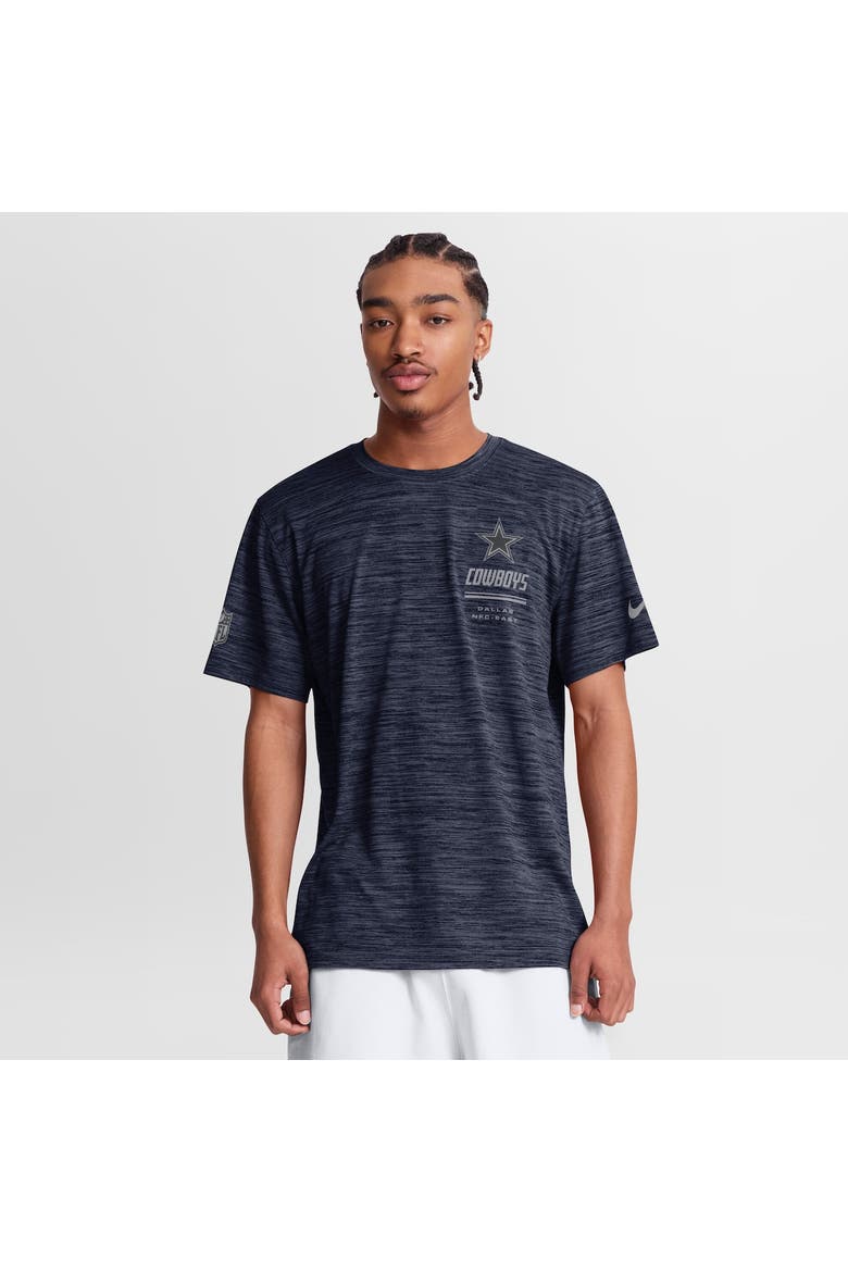 Men's Nike Navy Dallas Cowboys Sideline Double Covered Dri-FIT Velocity T-Shirt, Main, color, Navy